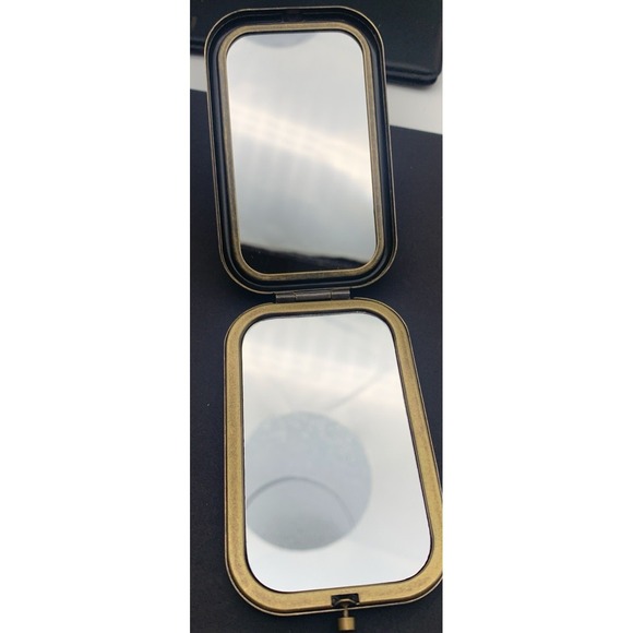 NWOT Contemporary Vintage Style Peacock Enamel & Rhinestone Compact Mirror - Picture 5 of 5